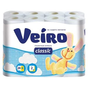 VEIRO CLASSIC/ТУАЛ.БУМАГА БЕЛАЯ 2СЛ.24ШТ