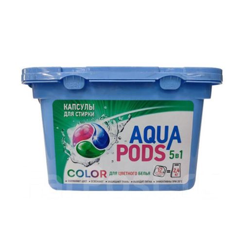 AQUA PODS 5В1 COLOR КАПСУЛЫ ДЛЯ СТИРКИ 12ШТ