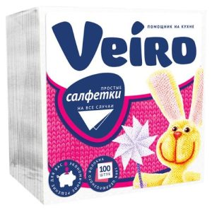 VEIRO/САЛФЕТКИ 100ШТ БЕЛЫЕ