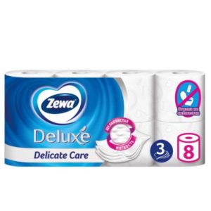 ZEWA DELUXE DELICATE CARE Т.БУМАГА 3-СЛ.8ШТ